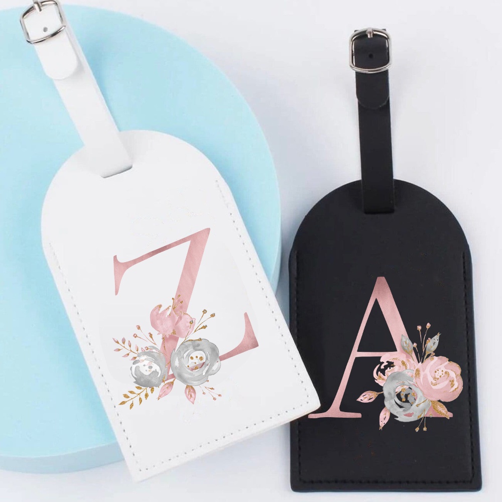 Initial A-Z ป้ายแท็กหนัง PU สําหรับติดกระเป๋าเดินทาง กระเป๋าถือ