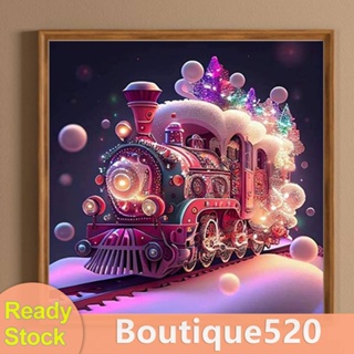 ภาพปักครอสสติตช์คริสตัล รูปรถไฟ 5D สําหรับตกแต่งบ้าน [boutique520.th]