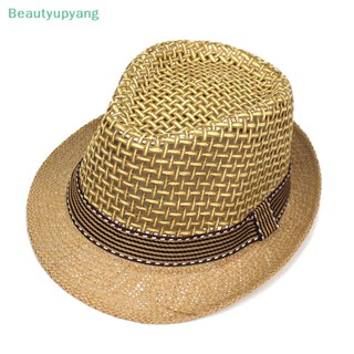 [Beautyupyang] หมวกฟาง ระบายอากาศ สไตล์อังกฤษ คาวบอย คาวบอย โบรา เรโทร สําหรับผู้ชาย