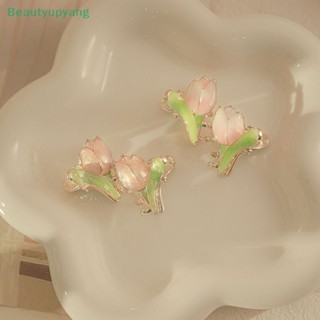 [Beautyupyang] กิ๊บติดผม รูปดอกทิวลิป สีชมพู แฟชั่นสําหรับผู้หญิง