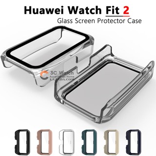 เคสฟิล์มกระจกนิรภัย กันรอยหน้าจอ ขอบแข็ง สําหรับ Huawei Watch Fit 2 Fit 2 Classic Active