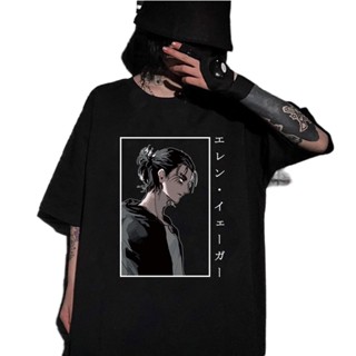 อนิเมะ Attack on Titan Eren Yeager Tops - แฟชั่นอนิเมะเสื้อผู้ชายเสื้อยืดสไตล์ญี่ปุ่นโดดเด่น เกม