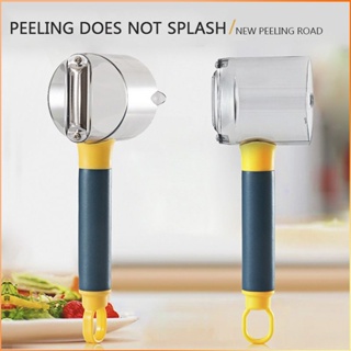 ใหม่ Shake Bucket Storage Fruit Peeler / Multi-functional Storage Stainless Steel Scraper Kitchen Vegetable Melon Peelers -FE