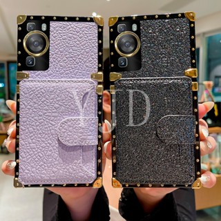 Yjd เคสหนัง ขอบตรง กันกระแทก สําหรับ Huawei P60 Pro P50 Pro