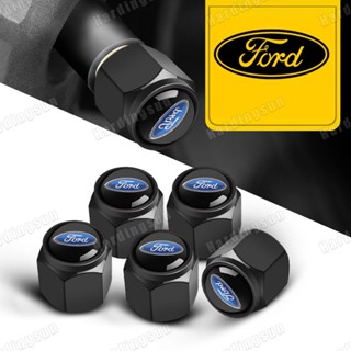 ฝาครอบวาล์วยางรถยนต์ โลหะผสมสังกะสี กันขโมย พร้อมพวงกุญแจประแจ สําหรับ Ford Ranger Fiesta Escape Explorer Expedition Focus Escort Ecosport Raptor 4 ชิ้น