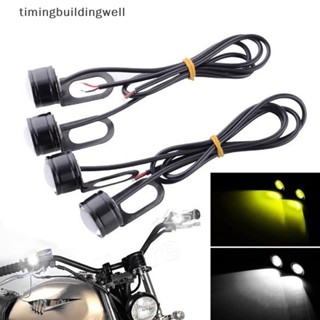 Twth กระจกมองหลัง LED 3 ดวง 12V สําหรับรถจักรยานยนต์ 2 ชิ้น QDD