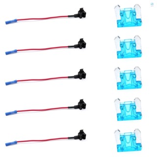 อะแดปเตอร์ฟิวส์ 12V 10 ชิ้น พร้อมฟิวส์ 15A 5 ชิ้น สําหรับรถยนต์