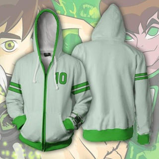 เสื้อกันหนาว มีฮู้ด ลายการ์ตูนอนิเมะ Alien Hero Ben10 Series 3D สไตล์อเมริกัน คลาสสิก