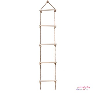 บันไดเชือกพร้อมบันไดไม้ 6 ขั้น Rope Ladder Climbing Swing [N/18]