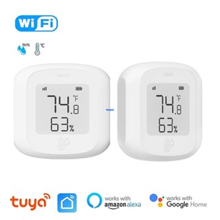 Tuya เครื่องวัดอุณหภูมิความชื้นอัจฉริยะ WiFi Zigbee พร้อม Alexa Google Home