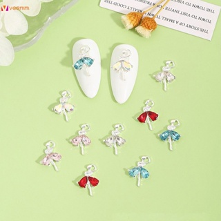 ตามมาตกแต่งเล็บ Alloy Jewelry Dancing Ballet Girl Big Water Drop Diamond Bow Decoration Nail Drill Accessories veemm