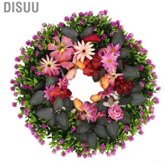 Disuu WTD 45cm Spring Summer Wreath Colorful Flower For Front Door Home Party