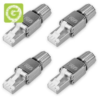 Rj45 ชุดอุปกรณ์เชื่อมต่อเครือข่ายอีเธอร์เน็ต Cat6A RJ-45 6A 4 ชิ้น