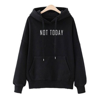 เสื้อกันหนาว มีฮู้ด ผ้าฝ้าย ลาย Not Today Sudadera เรียบง่าย เหมาะกับของขวัญ สําหรับผู้ชาย