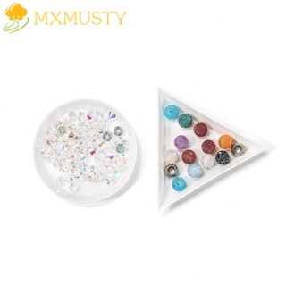 MXMUSTY กล่องพลาสติก ทรงสามเหลี่ยม ทรงกลม สีขาว สําหรับใส่จัดเก็บลูกปัด สร้อยข้อมือ แหวน เครื่องประดับสตรี