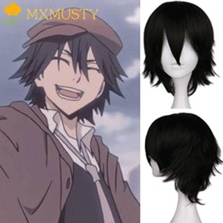 MXMUSTY Ranpo Edogawa วิกผมคอสเพลย์ นุ่มลื่น ระบายอากาศ อะนิเมะ คอสเพลย์ หยักศก ฮาโลวีน Bungou Stray Dogs วิกหยิกยุ่ง