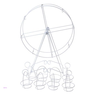 Aoto ขาตั้งโลหะ หมุนได้ 8 ถ้วย สําหรับวางคัพเค้ก ขนมหวาน ชิงช้าสวรรค์