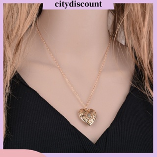 &lt;citydiscount&gt; สร้อยคอ จี้รูปหัวใจ แบบเปิด กลวง เครื่องประดับ สําหรับผู้หญิง