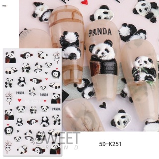 มาถึงการตกแต่งเล็บค้อน สติ๊กเกอร์แต่งเล็บนูน Hot Style Cartoon Animal Bamboo Panda Three-dimensional Nail Sticker Decal nuuo