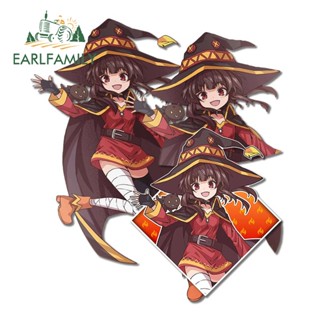 Earlfamily สติกเกอร์กันแดด ลายการ์ตูน Megumin Conosuba น่ารัก ขนาด 13 ซม. สําหรับติดตกแต่งรถยนต์