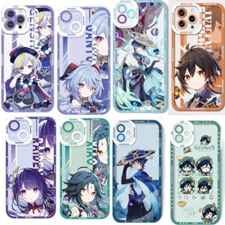 เคสโทรศัพท์มือถือแบบนิ่ม TPU ใส กันรอยเลนส์กล้อง ลายเกม Ganyu Wanderer Genshin Impact Zhongli Hu Tao Venti สําหรับ Xiaomi Redmi Note 11 11S 10S 10 Pro Redmi 10 4G Note 10 5G POCO M3 Pro