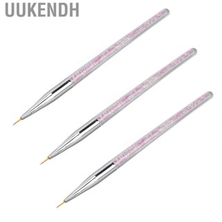 Uukendh 3Pcs/set Nail Art Liner Brush Comfortable Dustproof Multipurpose Point Drill  Pen for Home Salon