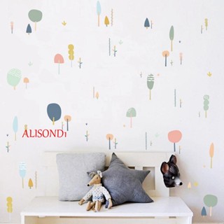 ALISOND1 สติกเกอร์ติดผนัง ลายการ์ตูนต้นไม้ สไตล์นอร์ดิก DIY สําหรับตกแต่งห้องนอนเด็ก