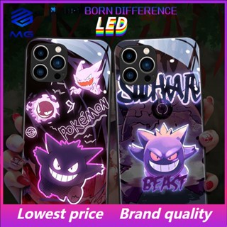 Mg เคสโทรศัพท์มือถือแบบแก้ว พร้อมไฟ LED สําหรับ Samsung S23ULTRA S23Plus S21Plus S22Plus S22ULTRA S20PLUS A53 A73 A12 A14 A72 A71 A52 A51 A32 A21S NOTE10 10Plus NOTE20ultra