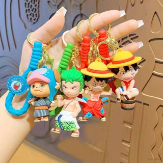 Ellen ONE PIECE พวงกุญแจ ตุ๊กตาฟิกเกอร์ PVC อะนิเมะ Luffy Zoro Sanji พวงกุญแจกระเป๋า จี้รถ พวงกุญแจ ของขวัญ