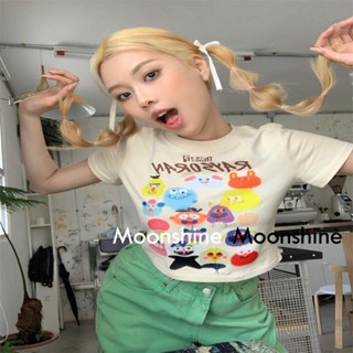 Moon  เสื้อครอป เสื้อแฟชั่นผู้หญิง y2k สีพื้น สําหรับผู้หญิง ใส่ไปคลับ ปาร์ตี้ 2023 NEW 23071125  รุ่นใหม่ สวย ทันสมัย High quality A29J1KL 36Z230909