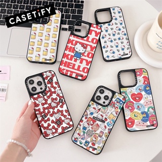 เคสโทรศัพท์มือถือกระจก กันกระแทก ลาย KT Cat Kitty CASETiFY สําหรับ IPhone 11 12 13 14 Pro Max IPhone 14 Pro Max IPhone 13 Pro IPhone 12