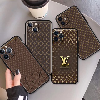 เคสซิลิโคน TPU ลายโลโก้ LV กันตก สําหรับ Apple iPhone 7 8 SE 13 14 PRO MAX PLUS MINI