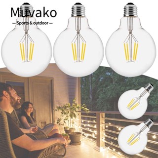 MUVAKO หลอดไฟ LED G80 G95 E27 แก้ว 4W 6W 8W 2700K