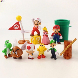 LEOTA โมเดลฟิกเกอร์ PVC รูปการ์ตูนอนิเมะ Super Mario Bros สําหรับตกแต่งบ้าน