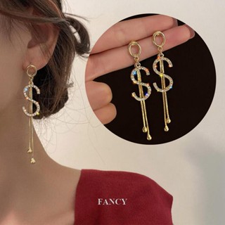 Fancy ใหม่ ต่างหูพู่ยาว รูปตัวอักษร S หรูหรา