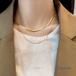 Fancy สร้อยคอโซ่เงิน 925 จี้รูปกระดูกงู ประดับเพทาย เครื่องประดับสตรี