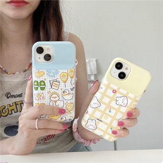 เคสโทรศัพท์มือถือ ซิลิโคน กันกระแทก ลายการ์ตูนเป็ด กระต่ายน่ารัก สร้างสรรค์ สําหรับ Iphone 12 11 13 14 PRO MAX 14 13ProMax 12 13pro 11 14pro