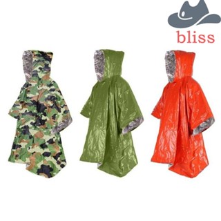 BLISS เสื้อกันฝนฉุกเฉิน ลายพราง มีฮู้ด กันน้ํา สําหรับขี่จักรยาน เดินป่า ตั้งแคมป์ ปิกนิก