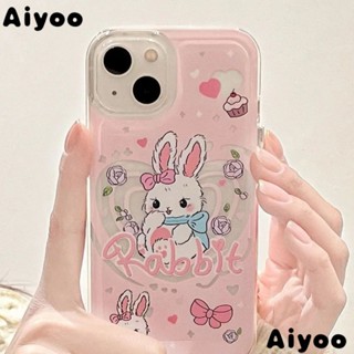 เคสโทรศัพท์มือถือแบบใส กันกระแทก ลายกระต่ายน่ารัก สําหรับ Iphone 12 13 11 Xr 14Pro 8p xs 1I7W