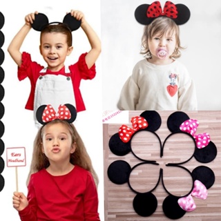 ที่คาดผม ประดับโบว์ ลาย Disney Minnie Mickey น่ารัก สีชมพู สําหรับตกแต่งปาร์ตี้วันเกิด