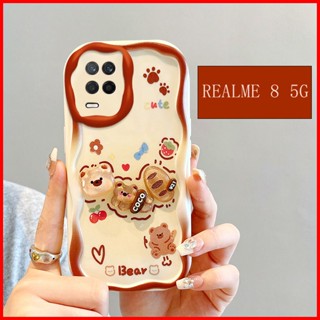 เคส Realme 8 5G เคสRealme 8 เคสโทรศัพท์มือถือ ลายตุ๊กตาสามมิติ สีครีม สําหรับ BBNY