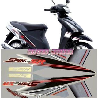 สติกเกอร์รูปลอก ลาย Suzuki spin Sr125 2007 2008 สีดํา สีขาว คุณภาพดี สําหรับติดตกแต่งรถจักรยานยนต์