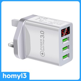 [Homyl3] อะแดปเตอร์ชาร์จ Usb 3 ช่อง หน้าจอดิจิทัล พร้อมบล็อกชาร์จเร็ว สําหรับเดินทาง