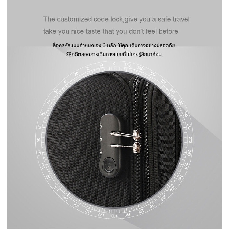 กระเป๋าเดินทาง 20/24/28 นิ้ว วัสดุเป็นผ้าอ๊อกฟอร์ด คันชักอลูมีเนียมไม่แตกหักง่าย - รูปที่ 5