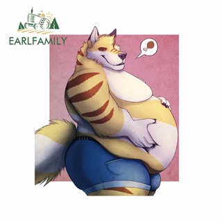 Earlfamily สติกเกอร์ไวนิล Obese Tiger กันน้ํา ขนาด 13 ซม. x 11.1 ซม. สําหรับติดตกแต่งรถยนต์ รถบรรทุก รถจักรยานยนต์ RV