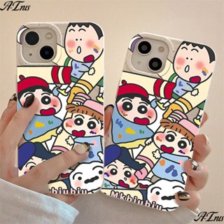 Xiaoxin เคสโทรศัพท์มือถือแบบนิ่ม กันกระแทก ลายการ์ตูนชินจัง เรียบง่าย สําหรับ Iphone 14pro 12max plus1187 13 U5HF