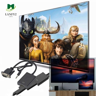 Alanfy อะแดปเตอร์แปลงสายเคเบิ้ล VGA เป็น HDMI ติดตั้งง่าย สีดํา ขาว สําหรับ PC DVD HD