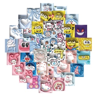 SANRIO สติกเกอร์ ลายการ์ตูนซานริโอ้ 3D สําหรับติดตกแต่งกระเป๋าเดินทาง แล็ปท็อป โน้ตบุ๊ก 62 ชิ้น