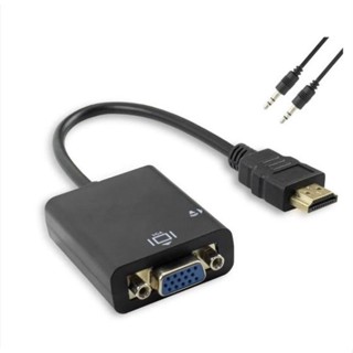 อะแดปเตอร์แปลงสายเคเบิ้ล HDMI เป็น VGA พร้อมเอาต์พุตเสียง P2