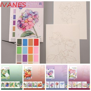 Ivanes สมุดวาดภาพระบายสีน้ํา ลายกราฟฟิตี้ Gouache น่ารัก พร้อมไส้สี สําหรับเด็ก